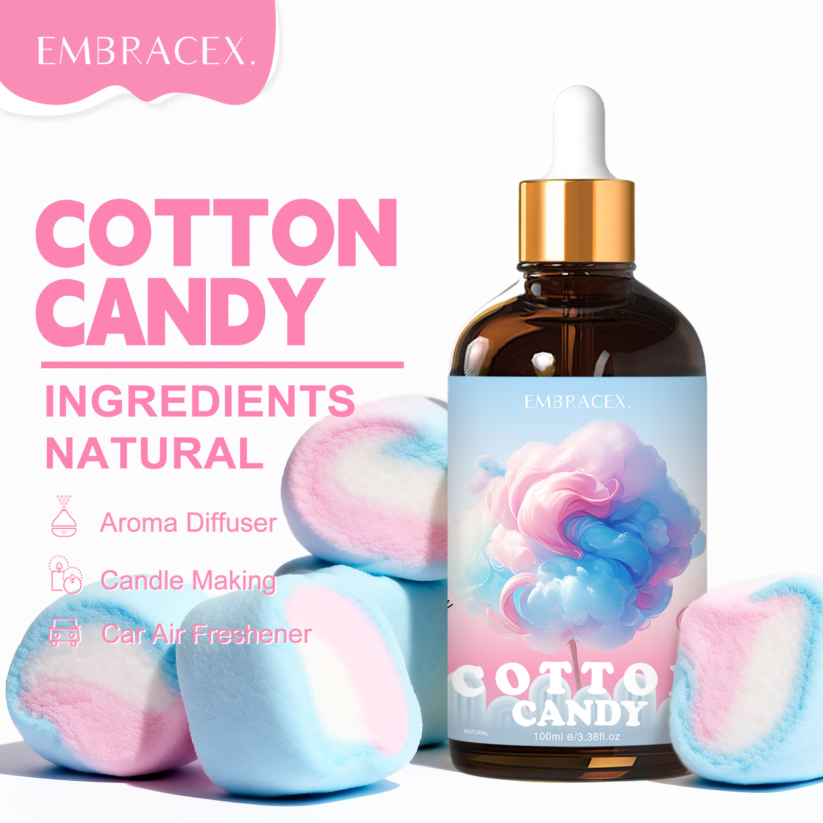 Candle Making Ingredients - 100ml Cotton Candy Fragrance Oils Diffusers