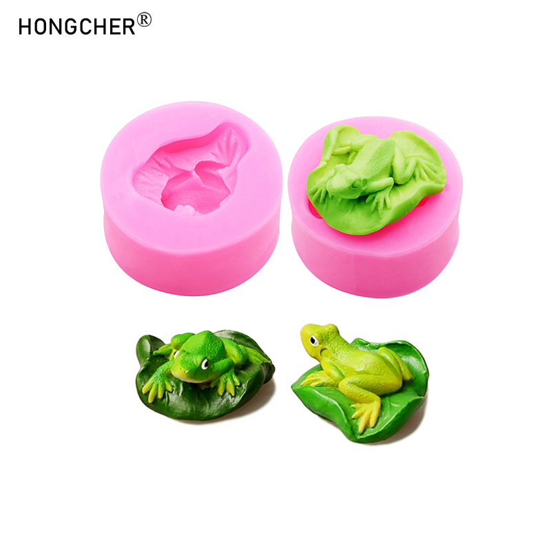 Candle Making Design - Lotus Leaf Frog Resin Micro Landscape