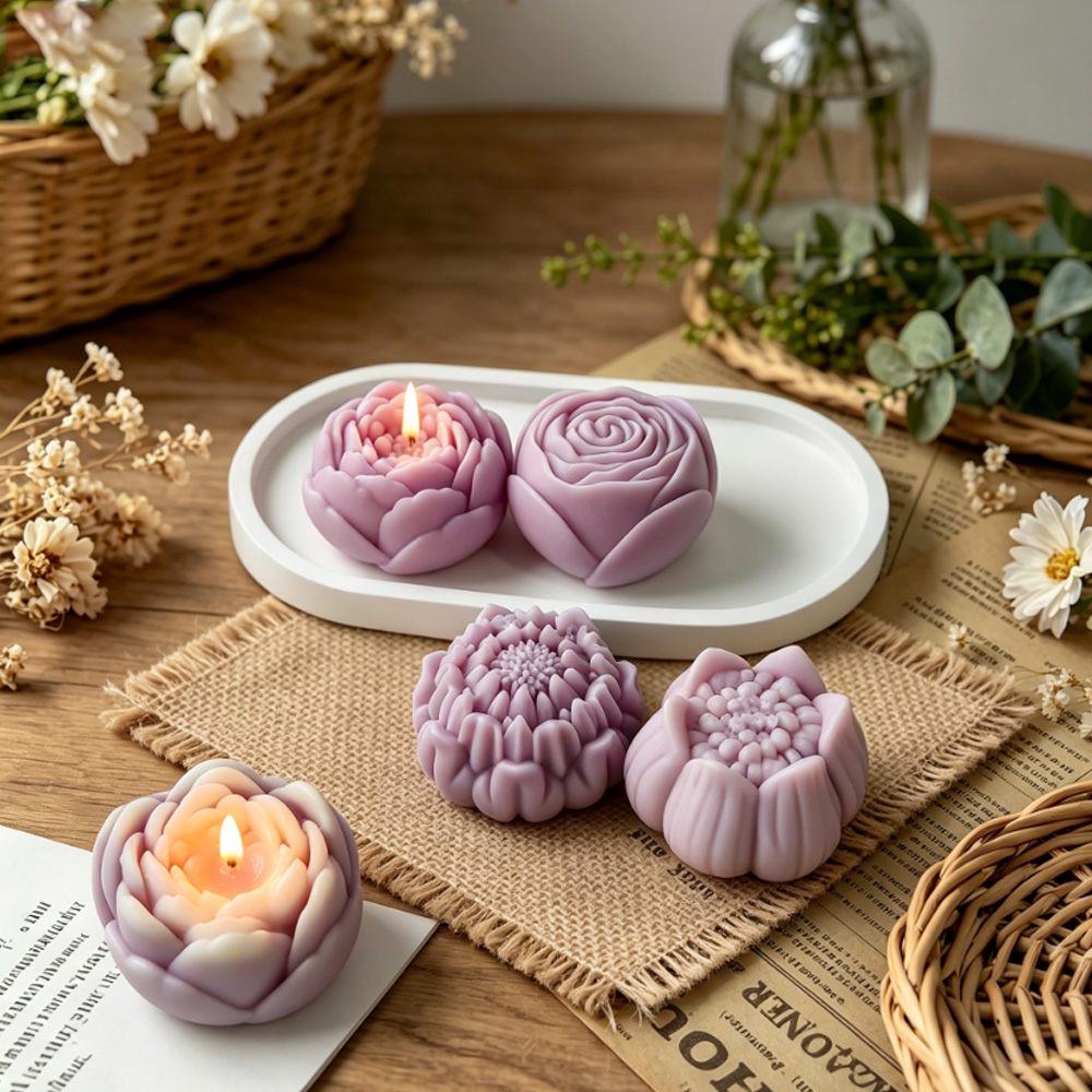 3D Flower Silicone Mold Peony  - đánh giá và giá Candle Making Tips