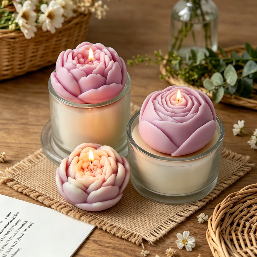 3D Flower Silicone Mold Peony  - đánh giá và giá Candle Making Tips