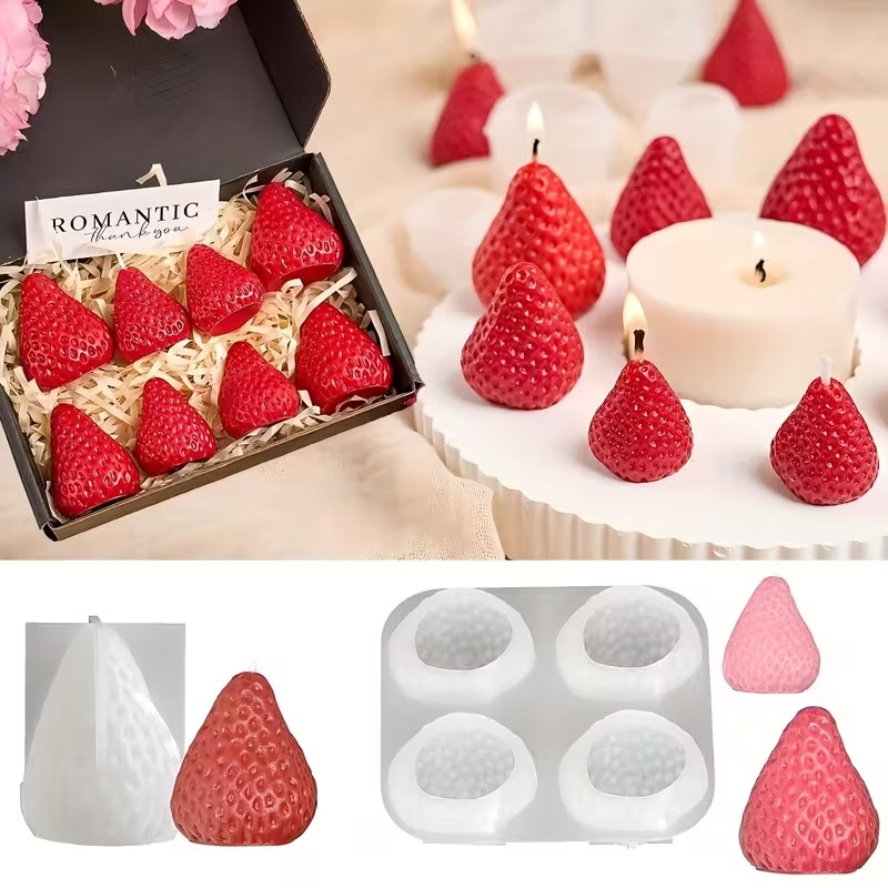 Strawberry Silicone Candle Mol - đánh giá và giá Candle Making Tutorial