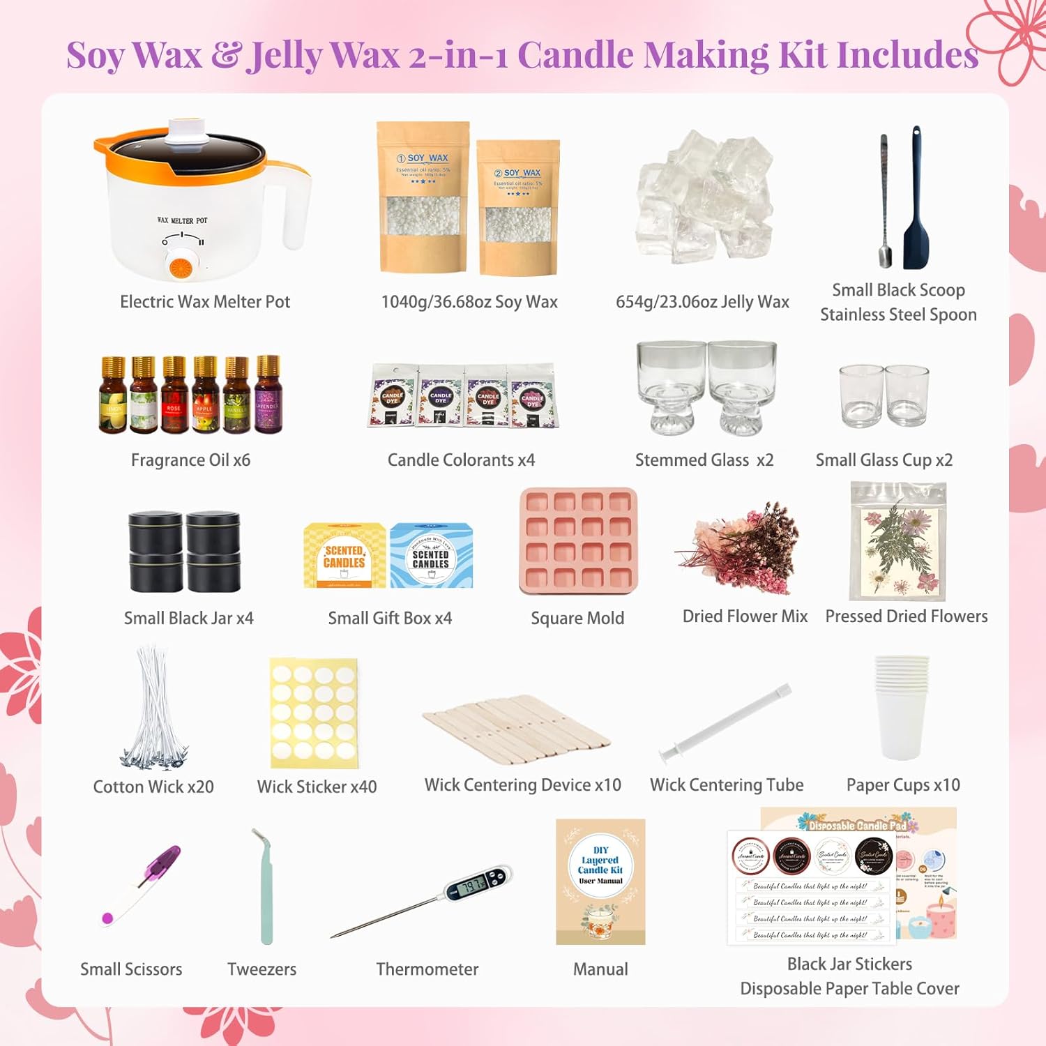 2-in-1 Soy & Jelly Wax DIY Can - đánh giá và giá Candle Making Kit For Adults