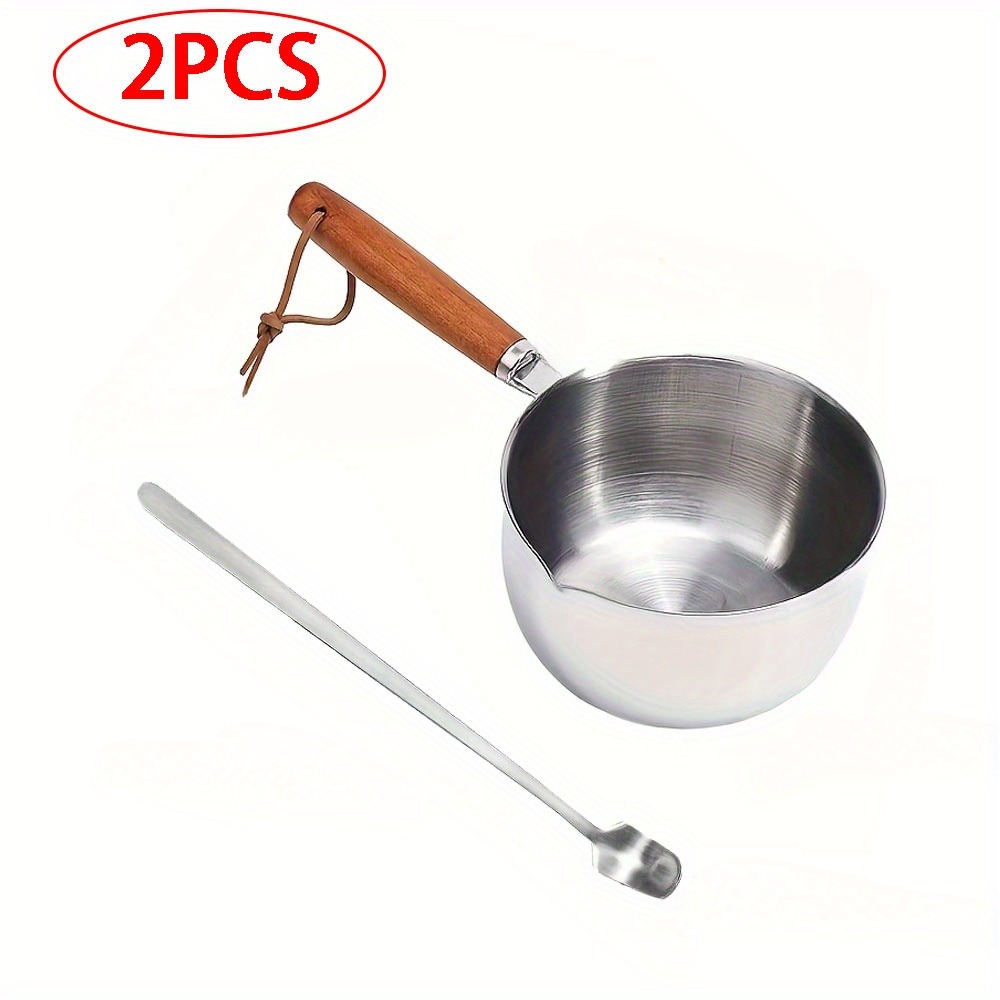 2PCS/SET Wood Handle Wax Melti - đánh giá và giá Candle Making Homewood