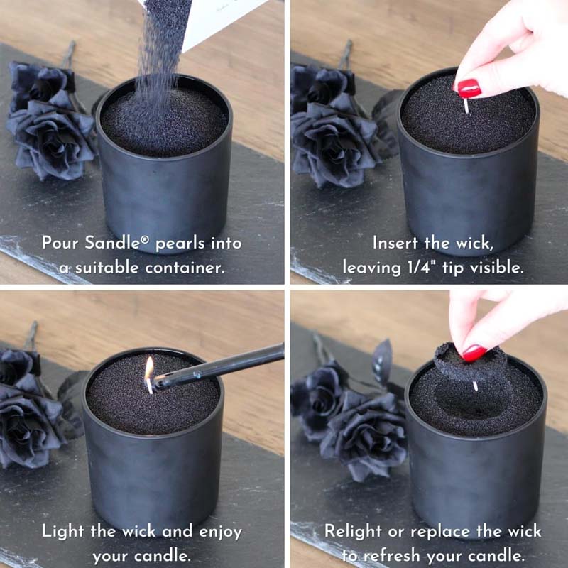 Black Candle Sand with Wick, 2 - đánh giá và giá Candle Making Ingredients